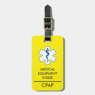 CPAP eller medicinsk varning vid påfyllning av bag Bagagebricka