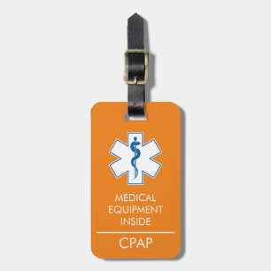 CPAP eller medicinsk varning vid påfyllning av bag Bagagebricka