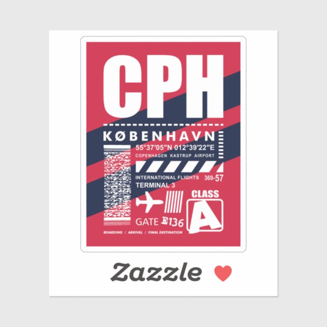 CPH Köpenhamns flygplats Klistermärken (Ark)