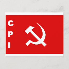 CPI-flagga-kommunisten party i Indien Inbjudan Vykort