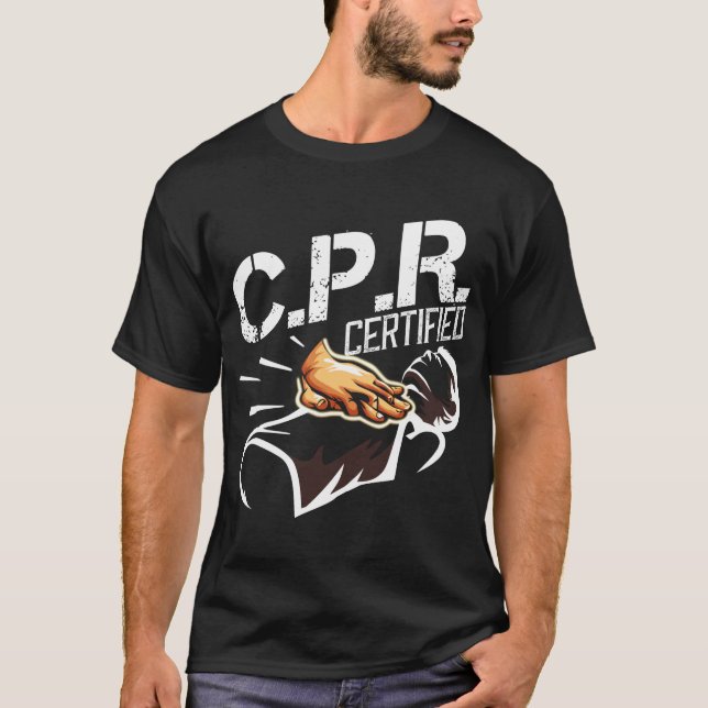 CPR Auktoriserad Första hjälpen sjuksköterska T Shirt (Framsida)