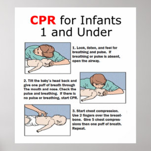 CPR för spädbarn 1 och under affischen Poster