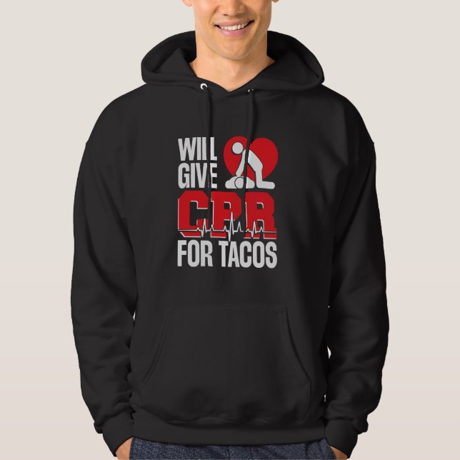CPR Funny Manikin CPR-instruktör för CPR-nyckelked Hoodie (Framsida)