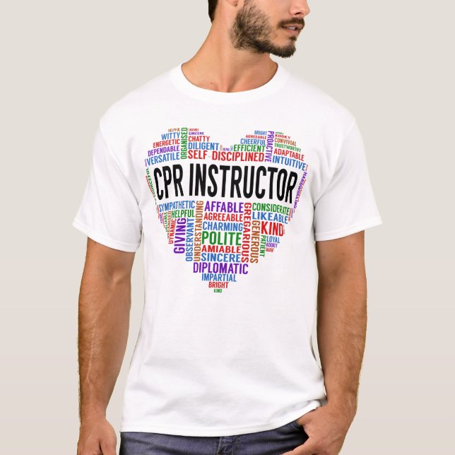 CPR-instruktionshjärta T Shirt (Framsida)