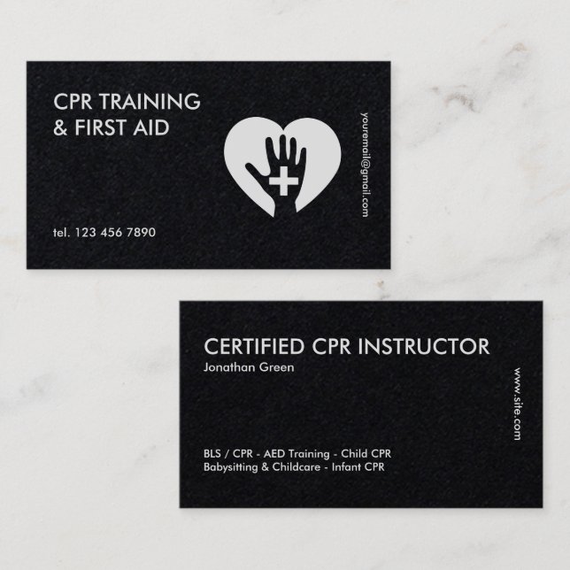 CPR-instruktör för hälsa och säkerhet Visitkort (Fram/baksida)