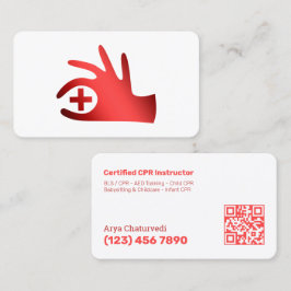 CPR Instruktör och första hjälpen QR Visitkort