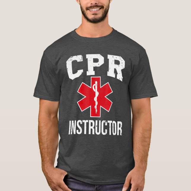 CPR Instruktör Red Star of Life EMS design Medic T Shirt (Framsida)