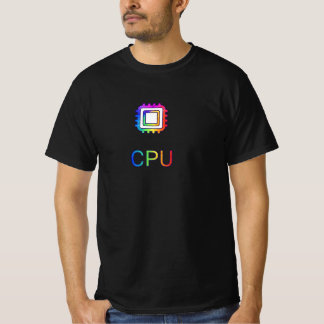 CPU CHIP COLOUR FULL Printed design Black T-shirt