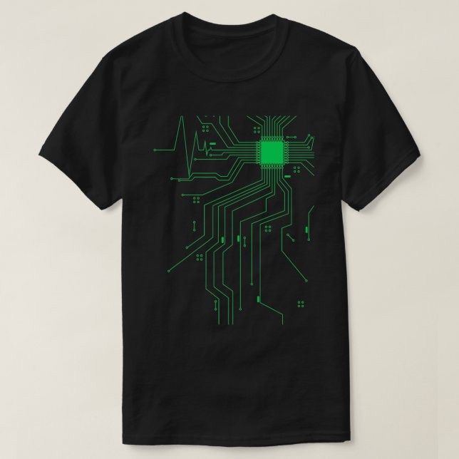 CPU Core Heartslag Developer Hacker Coding T Shirt (Design framsida)