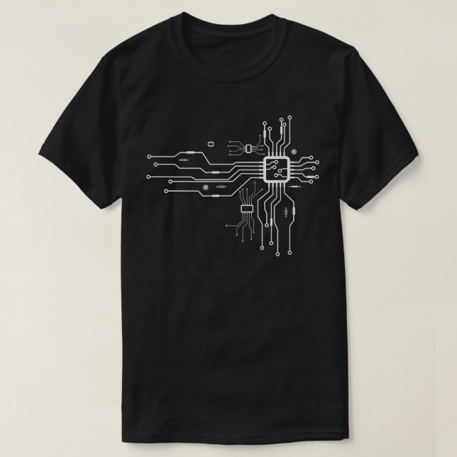 CPU Heart-kretsuppsättningens elektriska elektroni T Shirt (Design framsida)