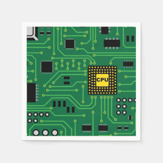 CPU I för datorns Nerd Circuit Board Pappersservett