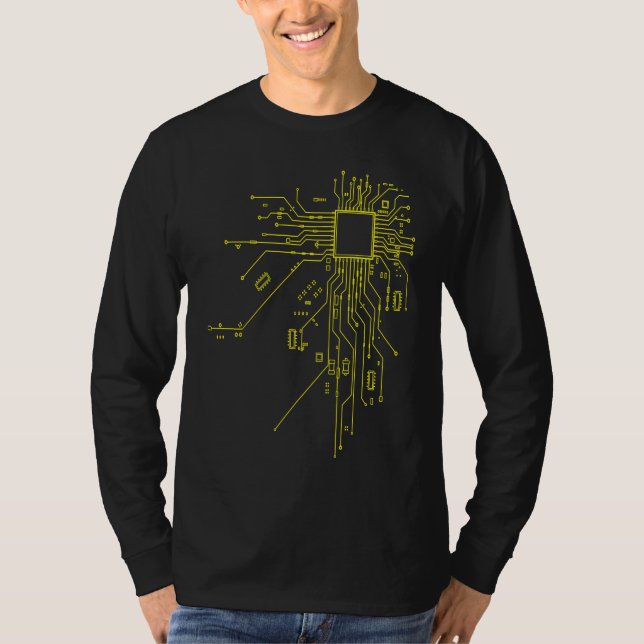 CPU Technology Nerd Computer Chip Informative Prog T Shirt (Framsida)