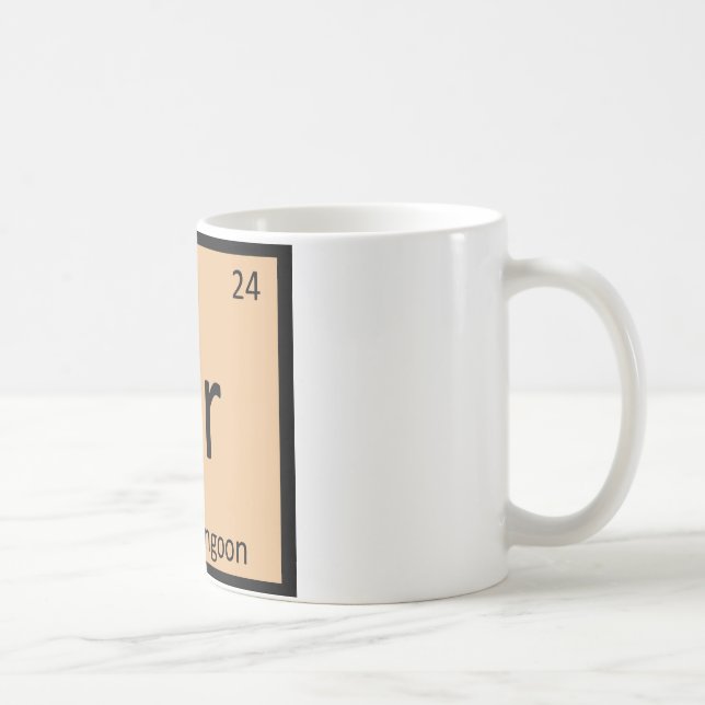 Cr - Crab Rangoon Förrätt Kemi Symbol Kaffemugg (Höger)