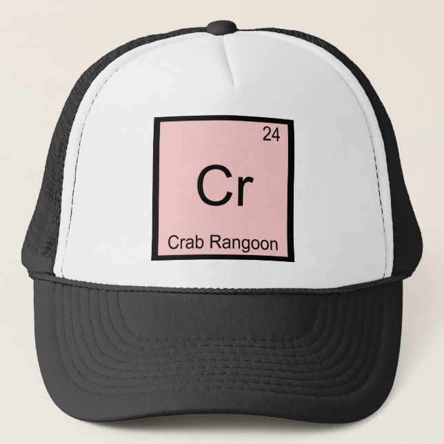 Cr - Crab Rangoon Funny Chemistry Inslag-symbol Keps (Framsida)