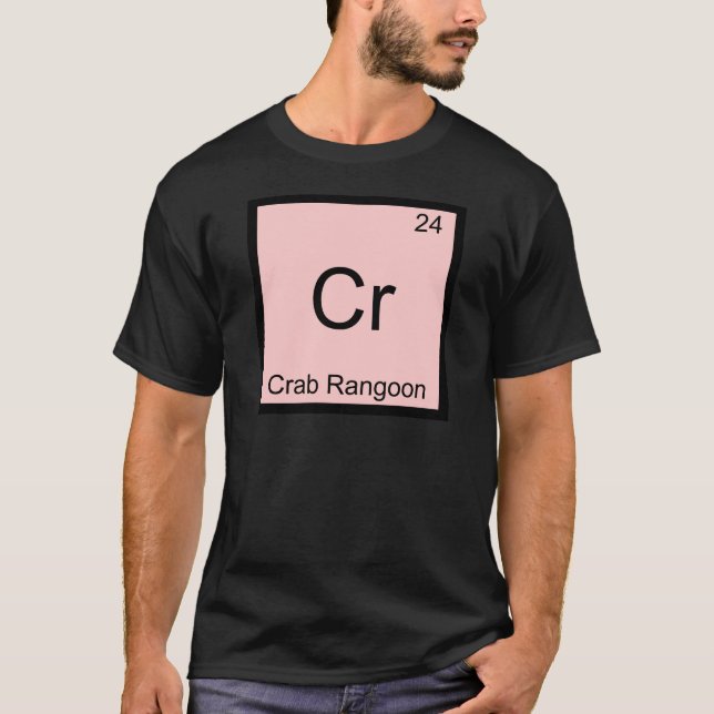 Cr - Crab Rangoon Funny Chemistry Inslag Symbol Tee (Framsida)