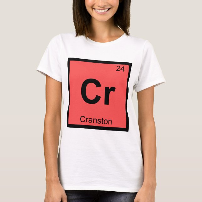 Cr - Cranston Rhode Island Kemiskt stadssymbol T-shirt (Framsida)