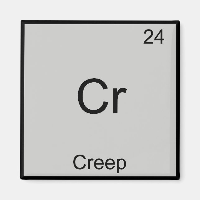 Cr - Creep Funny Chemistry Inslag Symbol Tee Magnet (Framsidan)