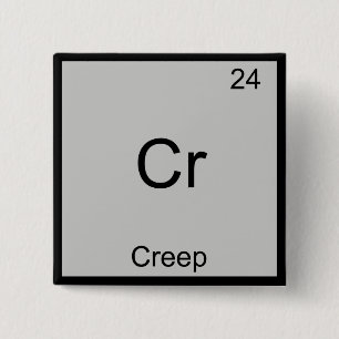 Cr - Creep Rolig T-Shirt med Kemiskt Element Symbo Knapp
