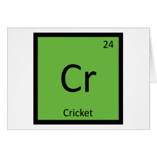 Cr - Cricket Sportkemi Periodiska Systemet Hälsningskort