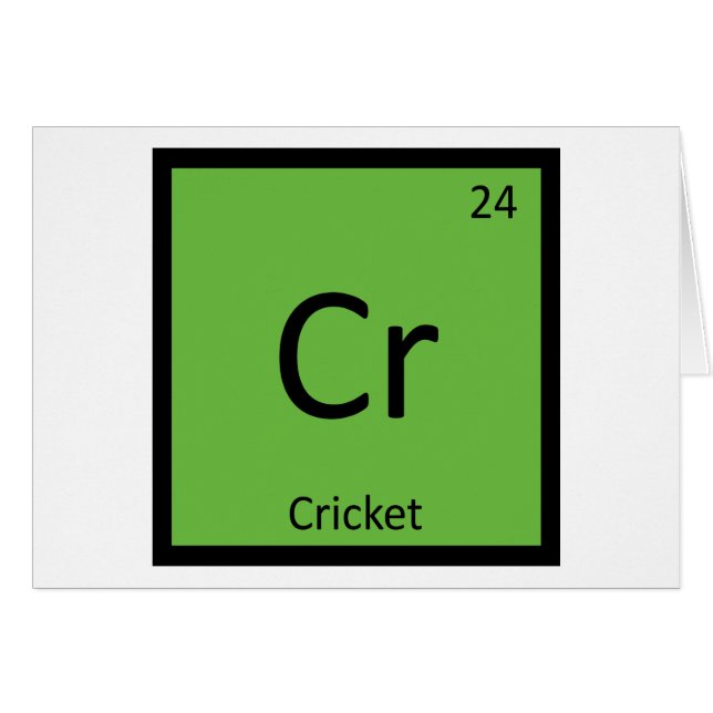 Cr - Cricket Sportkemi Periodiska Systemet Hälsningskort (Framsidan Horizontal)