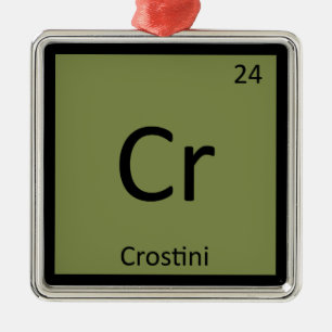 Cr - Crostini Appetizer Chemistry Periodic Bord Julgransprydnad Metall