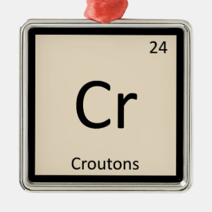 Cr - Croutons Chemistry Periodic Bord Symbol Julgransprydnad Metall