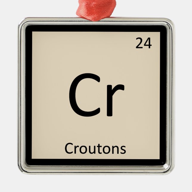 Cr - Croutons Chemistry Periodic Bord Symbol Julgransprydnad Metall (Framsidan)