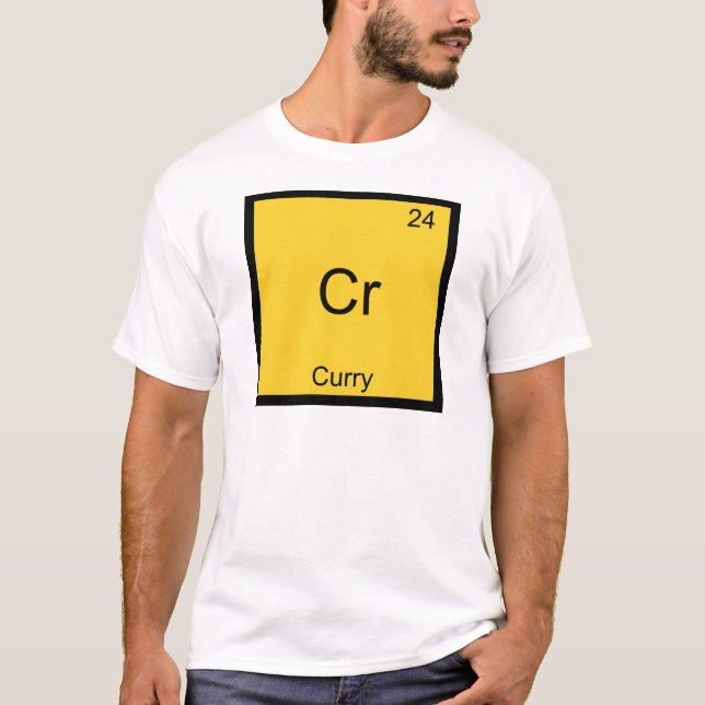 Cr - Curry Funny Chemistry Inslag-symbol T-Shirt (Framsida)
