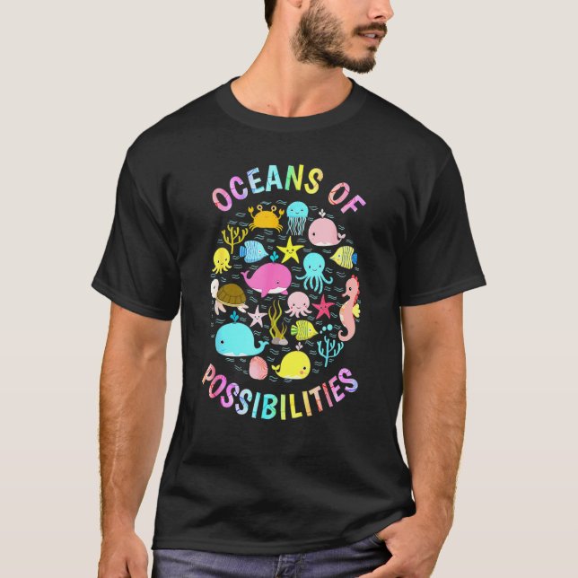 Cr för sommarläsning i havet t shirt (Framsida)