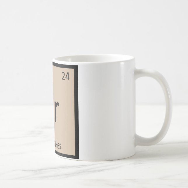 Cr - Kemikalie, periodisk Bord-symbol Kaffemugg (Höger)