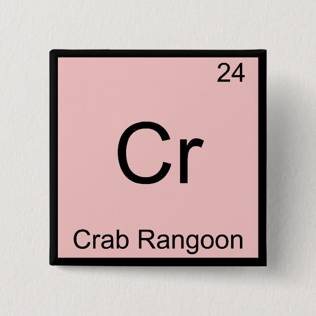 Cr - Krabba Rangoon Roligt Kemiskt Element Symbol Knapp (Framsida)