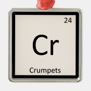 Cr - Krumpetkemi Periodisk Bord-symbol Julgransprydnad Metall
