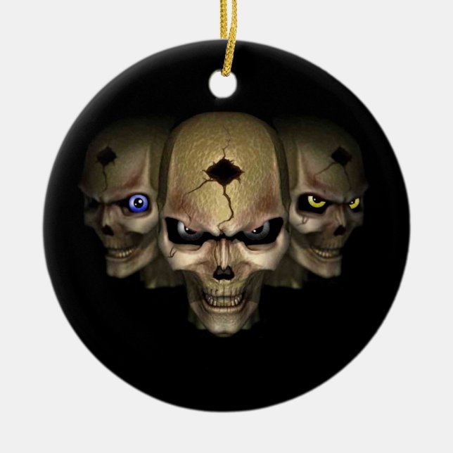 Cr�nes aux yeux fluo - julgransprydnad keramik (Framsidan)