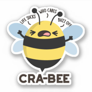 Cra-bee Funny Crabby Bee Pun Klistermärken