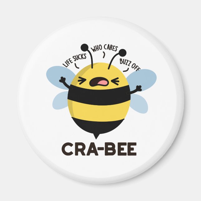 Cra-bee Funny Crabby Bee Pun Magnet (Framsidan)
