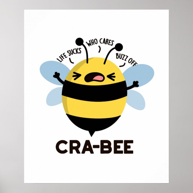 Cra-bee Funny Crabby Bee Pun Poster (Framsidan)