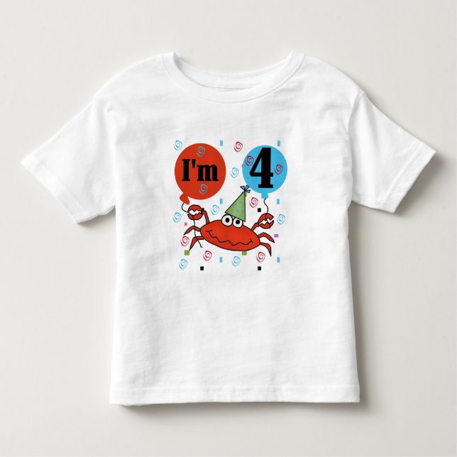 Crab 4e födelsedagen Tshirts och presenter (Framsida)