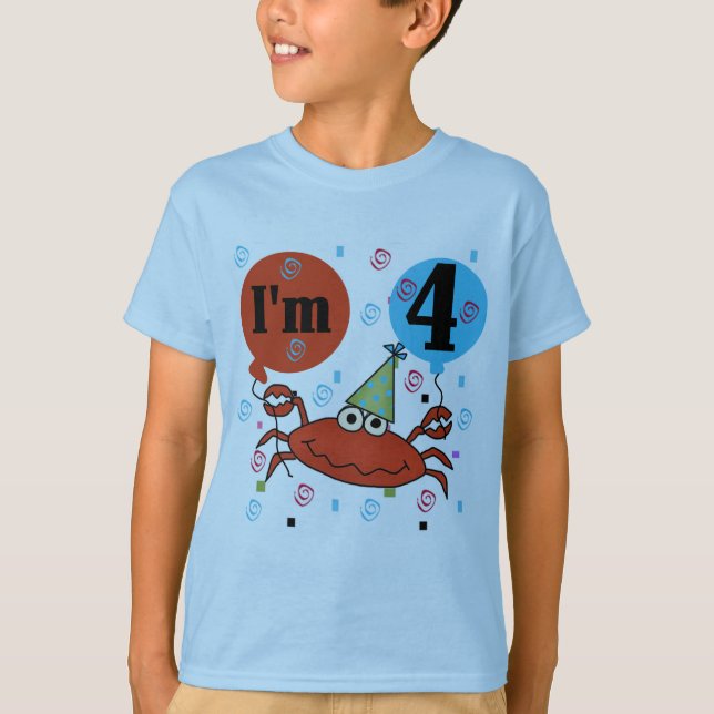Crab 4e födelsedagen Tshirts och presenter (Framsida)