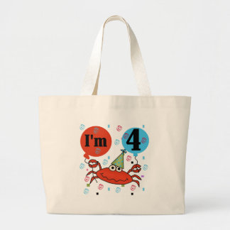 Crab 4e födelsedagen Tshirts och presenter Jumbo Tygkasse