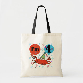 Crab 4e födelsedagen Tshirts och presenter Tygkasse