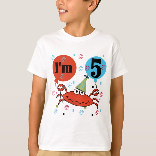 Crab 5:e födelsedag Tshirts och gåvor (Framsida)