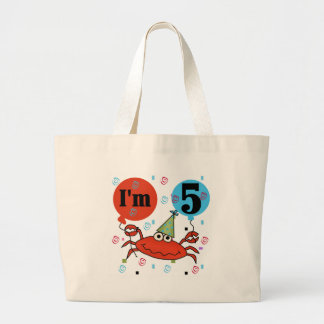 Crab 5:e födelsedag Tshirts och gåvor Jumbo Tygkasse