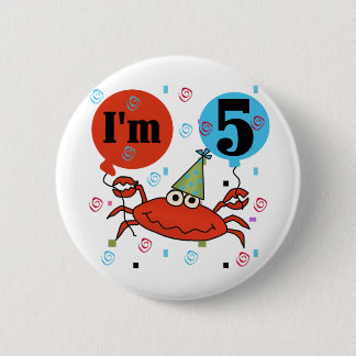 Crab 5:e födelsedag Tshirts och gåvor Knapp