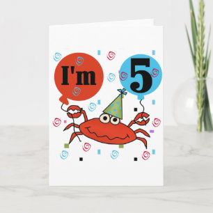 Crab 5:e födelsedag Tshirts och gåvor Kort