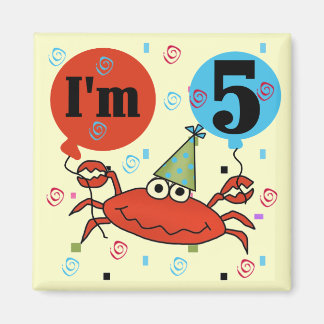 Crab 5:e födelsedag Tshirts och gåvor Magnet