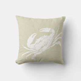Crab and Lobster White and Sand Beige Coastal Kudde