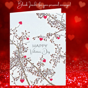 Crab Apple träd-hjärtan Valentinhälsningskort Kort