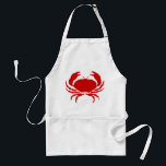 Crab Apron Förkläde<br><div class="desc">Apron visas i vitt med en stor röd krabform. Anpassa det här objektet eller köp som det är.</div>