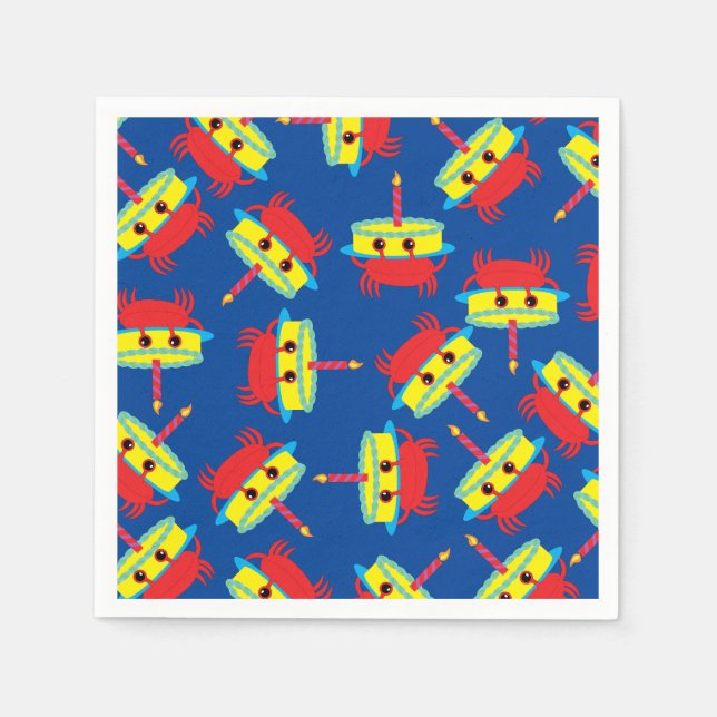 Crab Beach-Födelsedagsfest Pappersservett (Framsidan)