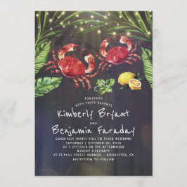 Crab Beach Handflatan String Ljus Bröllop Inbjudningar